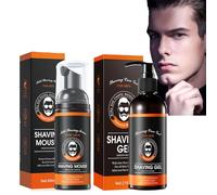 Moisturising Shaving Mousse, Travel Shaving Gel with Moisturising Ingredients, Shavings Foam for Men and Women, Natural Soothe & Cleanse Skin (Foam and Gel)