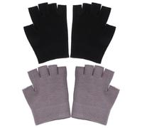 Moisturizing Beauty Gloves Fingerless Black 2 Pairs for Women | 95% Cotton and 5% Spandex, Plant Essential Oil and Gel, Comfortable Fit for Housework and Writing