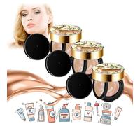 Moisturizing Double-Layer Cushion Compact, Strong Coverage Waterproof Set, High Coverage Moisturizing, Whitening BB Cushion (3Pcs)