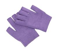 Moisturizing Fingerless Gel Gloves in Purple Knit Fabric for Hand Care