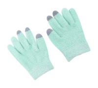 Moisturizing Gloves Touch Screen Fingers 1 Pair Plume Yarn Green