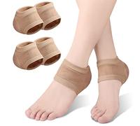 Moisturizing Heel Socks, 2 Pairs Soft Gel Lined Heel Socks for Dry Rough Cracked Feet, Gel Heel Repair Socks Overnight Moisturizing Spa Socks for Softening and Repairing Chapped Feet Skin Care (Skin)