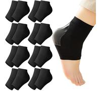 Moisturizing Heel Socks for Dry Cracked Feet Women and Men Foot Care Spa Lotion Moisture Toeless Pedicure Socks Relief Bursitis, Tendonitis (375-BK-8pcs)