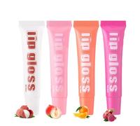 Moisturizing Lip Gloss: 4 Pcs Fruit Flavored Moisturizing Lip Glaze Clear Color Lip Glaze Gloss Gloss Finish Lightweight and Transparent 10ml for Beef