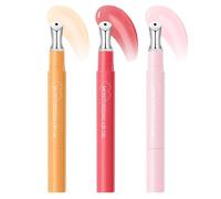 Moisturizing Lip Oil, 3-Color Silky Lip Es-sence Balm, Fruity Nourishing Lip Gloss for Lip Lines & Chapped Lips, Long-Lasting Non-Sticky Tinted Lip Plumper, Portable Lipstick Makeup, for Women & Girls