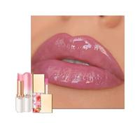 Moisturizing Lip Oil Lip Balm Set, Hydrating Nourishing Pink Tinted Lip Balm Clear Lipgloss Makeup, Christmas 2 PCS Repair Smooth Treatment for Cracked Dry and Chapped Lips Gift Set for Women