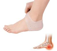 Moisturizing Silicone Gel Heel Socks Protect Socks Dry Cracked Foot Sleeves Pain Relief Cushion Soft Support Gel Heel Protectors (Air Holes-Milk White)