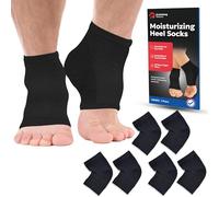 Moisturizing Socks for Men | Cracked Heel Treatment with Aloe Vera | Moisturizer Foot Callus Remover | Aloe Socks for Cracked Heels & Dry Rough Feet (Black - 3 Pairs, Large)