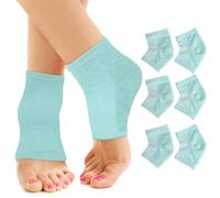 Moisturizing Socks for Women & Men | Cracked Heel Treatment with Aloe Vera | Moisturizer Foot Callus Remover | Aloe Socks for Cracked Heels & Dry Rough Feet (Green - 3 Pairs, Fits Most)