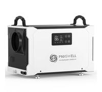 Moiswell 75L Commercial Dehumidifier with Drain Hose for Crawl Spaces, Basements, Industry Water Damage Unit, Large Capacity, Compact, Portable, Auto Defrost, Memory Starting