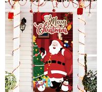 Moitkptt Merry Christmas Banner for Christmas Decorations, Christmas Background Hanging Decor for Christmas Party Supplies (Style A)