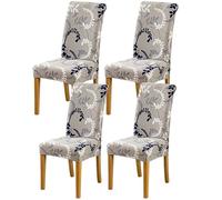 Moiubik Chair Covers Slipcovers Stretch 4/6 PCS Removable Washable Dining Chair Protector High Back Dining Chair Covers for Hotel,Dining Room,Ceremony,Banquet, Kitchen, Home(simple living,4PCS)