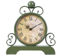 Moiubik Mantel Clock Quartz Classic Style Vintage Table Clock Roman Fire Living Room Bedroom or Farmhouse Decor Home Decor and Gift (Green)