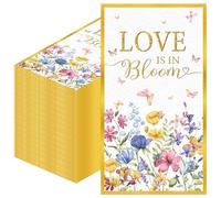 MOIZYNG 100 Pcs Floral Bridal Shower Napkins, Wildflower Love is in Bloom Guest Paper Napkins Decorative, Disposable Hand Towels for Engagement Bridal Shower Wedding Bachelorette Party Decorations