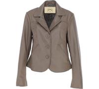Moizzy Womens Lightweight Casual 3 Button Slim Fit Soft Genuine Lambskin Leather Short Lenght Blazer Coat Fashion Suit Jacket (UK, Alpha, XL, Regular, Regular, Beige)