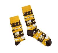 MOJA LDN Premium Funky Bamboo Socks - Soft and Stylish Bamboo Socks - Eco Friendly and Durable Men & Women Socks (UK, Numeric, 3, 8, Regular, Regular, Women, Bumble Bee)