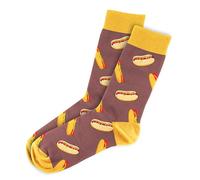 MOJA LDN Premium Funky Bamboo Socks - Soft and Stylish Bamboo Socks - Eco Friendly and Durable Men & Women Socks (UK, Numeric, 7, 11, Regular, Regular, Men, Hot Dog)