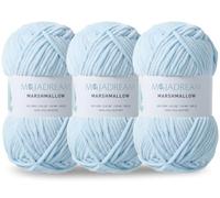 MOJADREAM 3PCS 3.5oz Chenille Yarn for Blankets Amigurumi: Soft Velvet Baby Yarn Blanket Knitting and Crocheting Bulky 5# Yarn 3 Skeins of 100g (Light Blue)