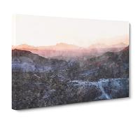 Mojave Desert Highway In California Canvas Print | Gallery Wrapped 30mm Frame Wall Art | 30x20 inches | Ready to Hang | Modern Landscape Picture | Living Room Bedroom Lounge Office