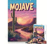 Mojave Desert Landscape Art Hard Jigsaw Puzzle for Adults 1000 Pieces Think Smart Serene Game Family Game Perfect Decor (38x52cm)