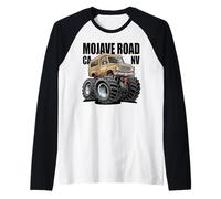 Mojave Road California Nevada Overlanding Cartoon Design Raglan Baseball Tee