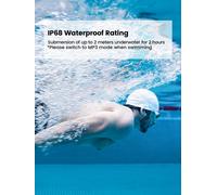 Mojawa Run Plus Bone Conduction Headphones, IP68 Waterproof Open Ear Wireless Bluetooth Sports Headphones with 32GB Built in Storage MP3 Player for Running, Swimming, Cycling and Gym Workouts, Orange