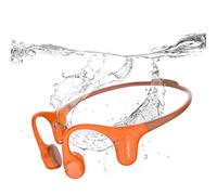 mojawa Run Plus Bone Conduction Headphones, IP68 Waterproof Open Ear Wireless Bluetooth Sports Headphones with 32G MP3 for Running, Swimming, Cycling and Gym Workouts,Orange