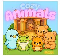 MOJI:Adorable Baby Animal Friends Coloring Book: Cute Adventures of Bears, Cats, Birds, Frogs, and More: A Wholesome Collection of Kawaii Baby Animal ... and Imagination (Cozy Shops Coloring Series)