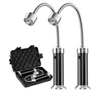 MojiDecor BBQ Barbecue Grill Light, Magnetic 360 Degree Adjustable BBQ Light Set Outdoor Grill Lights BBQ Accessories, Battery Operated, (2 Pack, Black)