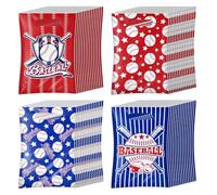 MOJIEZUO 60 PCS Baseball Gift Bags for Snacks with Handle, Red and Blue Baseballs,Treat Candy Bag Baseballs Theme,for Sports Team Birthday Decoration Sport Themed Party Supplies
