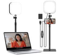 Mojimdo 180 LED Video Light with Mobile Phone Holder, Video Light with 3 Colours & 5 Brightness Levels, USB Powered Key Light for Video Conferencing, Zoom Meetings, Live Streaming, Video Recording