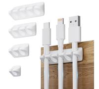 Mojimdo 5Pack Cable Clips Kit, Mojimdo Cable Management for Desktop, Cord Clip Holder for Micro USB Type C iPhone USB to Lightning Charging Cable, Adhesive Cable Organizer for Wall Car Under Desk