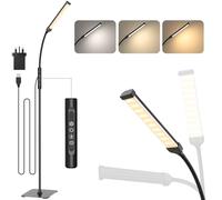 Mojimdo LED Floor Lamp, Touch Control Bright Floor Lamps, Dimmable 3 Color Modes&10 Brightness Standing Lamp, Flexible Arm Reading Lamp for Living Room Bedroom Office-10W USB Adapter Included