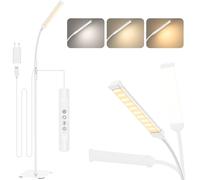 Mojimdo LED Floor Lamp, Touch Control Bright Floor Lamps, Dimmable 3 Color Modes&10 Brightness Standing Lamp, Flexible Arm Reading Lamp for Living Room Bedroom Office-10W USB Adapter Included