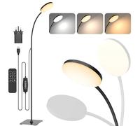 Mojimdo LED Floor Lamp with Remote, 1H Timer Reading Standing Lamps with 3 Color Temperature & 5 Brightness Levels, Dimmable Floor Lamp for Living Room, Bedroom, Office
