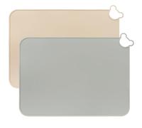 MOJINL Baby Silicone Place Mat, Washable, Non-Slip Placemat, Children, Portable Children's Place Mat, BPA-Free, Dirt-Repellent Table Mat for Children and Toddlers (Beige Grey)