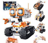 MOJINO Boys Gifts for 5-12+ Year Old 4-in-1 RC Robot Toy for 6-12+ Year Old Boy Building Set App & Remote Control Building Set Educational Toys Birthday gift
