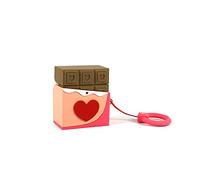 MOJIPOWER Brown AirPods 1 & 2 Case, Soft Protective Cover with Keyring - Chocolate Design