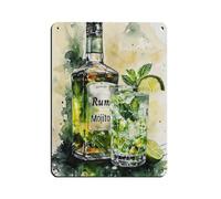 Mojito Cocktail Retro Poster Metal Tin Sign Chic Art Retro Iron Painting Bar People Cave Cafe Family Garage Poster Wall Decoration 12x16inch(30x40cm)