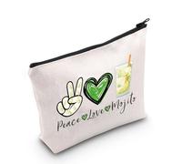 Mojito Lover Gift Peace Love Mojito Makeup Bag Bartender Gift Drinking Lover Gift Funny Mojito Gift Alcohol Lover Gift