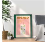 Mojito - Vintage Cocktail Print, Home Bar Art Display - Retro Bar Decor for Home, Kitchen, Lounge - Ideal Poster for Cocktail Lovers, A4 A3 Home Decoration Wall Art Deco (A3 Print Only)