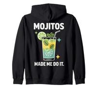 Mojitos Made Me Do It Cocktail Lime Mints Zip Hoodie