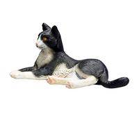 MOJO Cat Lying Black and White Pet Farm Animal Model Toy Figure