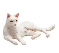 MOJO Cat Lying White Pet Farm Animal Model Toy Figure