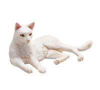 MOJO Cat Lying White Pet Farm Animal Model Toy Figure