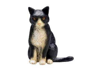 MOJO Cat Sitting Black and White Pet Farm Animal Model Toy Figure