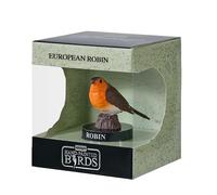 MOJO | European Robin Garden Bird Enthusiast Collection Series 1, Hand-Painted Figurines, Wildlife Collectibles, Toys, Detailed Sculptures with QR Code for Fun Facts
