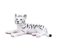 MOJO Wildlife & Woodland White Tiger Cub Lying Down Toy Figure - 387015
