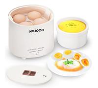 Mojoco Rapid Egg Cooker - Mini Egg Cooker for Steamed, Hard Boiled, Soft Boiled Eggs and Onsen Tamago - Electric Egg Boiler for Home Kitchen, Dorm Use - Smart Egg Maker with Auto Shut OFF and Alarm