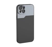 MOJOGEAR 17mm lens case for iPhone 14 Plus - Thread for macro lens, telephoto lens, anamorphic lens or DOF adapter - Sturdy case - Black/Gray